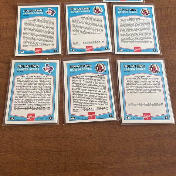 Donruss 1992 Nolan Ryan Lot Baseball MLB 8 cards Coca Cola Highlights - Picture 8 of 10